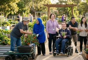NDIS participants engaging in social and community participation activities together